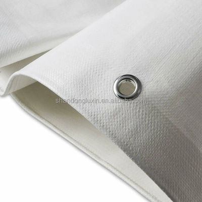 160g M2 Stripe Rolls Blue White HDPE Woven Fabric HDPE Tarpaulin with LDPE Lamination