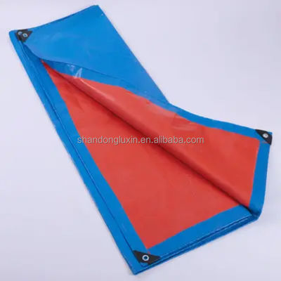 Blue Orange Color Poly Tarpaulin Rolls LDPE Coating Surface Dealing for Truck Cover