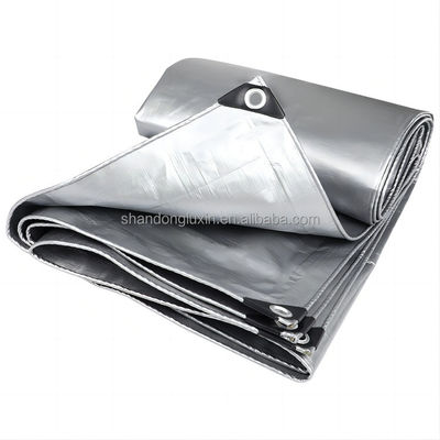 High Surface Hardness Silver Gray PE Tarpaulin for Sunlight Blocking and Dustproofing