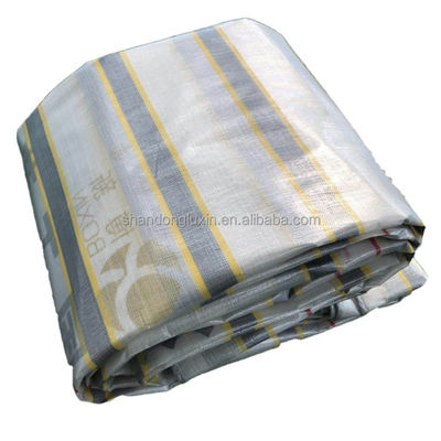 PE Striped Tarpaulin Rainproof Density 8*8-14*14 Yarn Count 500D for Rainproof Needs