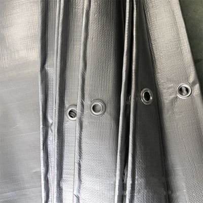 High Surface Hardness Silver Gray Woven PE Polyethylene Tarpaulin at for Waterproof
