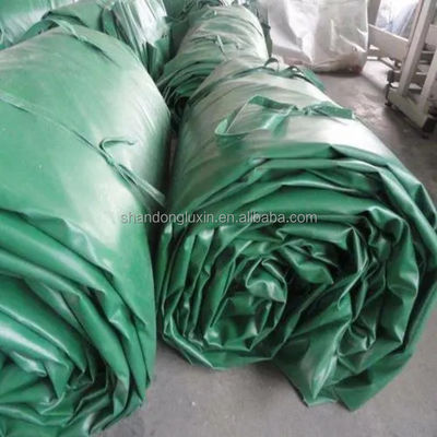 Sturdy Green PVC Tarpaulin Ideal for Blocking Sunlight and Moisture in Outdoor Settings