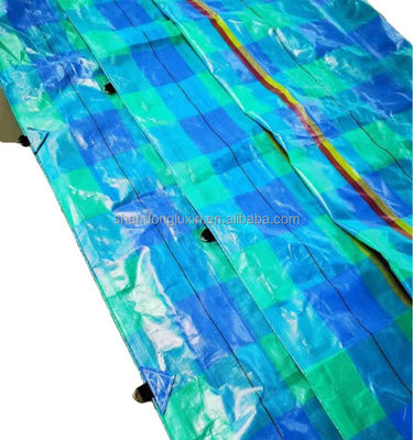 PE Tarpaulin Blue Grid UV Resistant Covering for Moisture-Proof and Sunlight Blockage