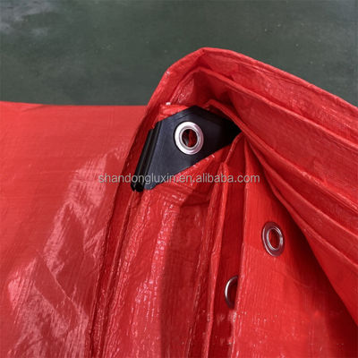 UV Resistant Polyethylene Tarpaulin in 4x5m Size for Dust and Rain Protection Red Color