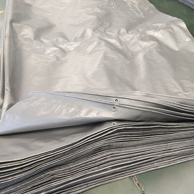 UV Resistant PE Coated Tarpaulin in Silver Gray for Waterproof Protection Width 2-11m